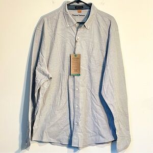 NWT Tailor Vintage Men's Casual Light Gray Button Down Shirt - Size: XXL